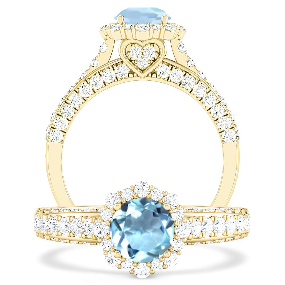 Yellow Gold - Aquamarine