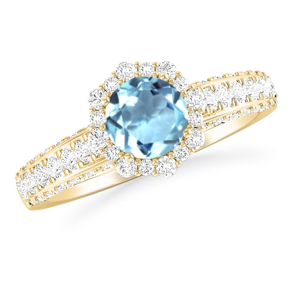 Yellow Gold - Aquamarine