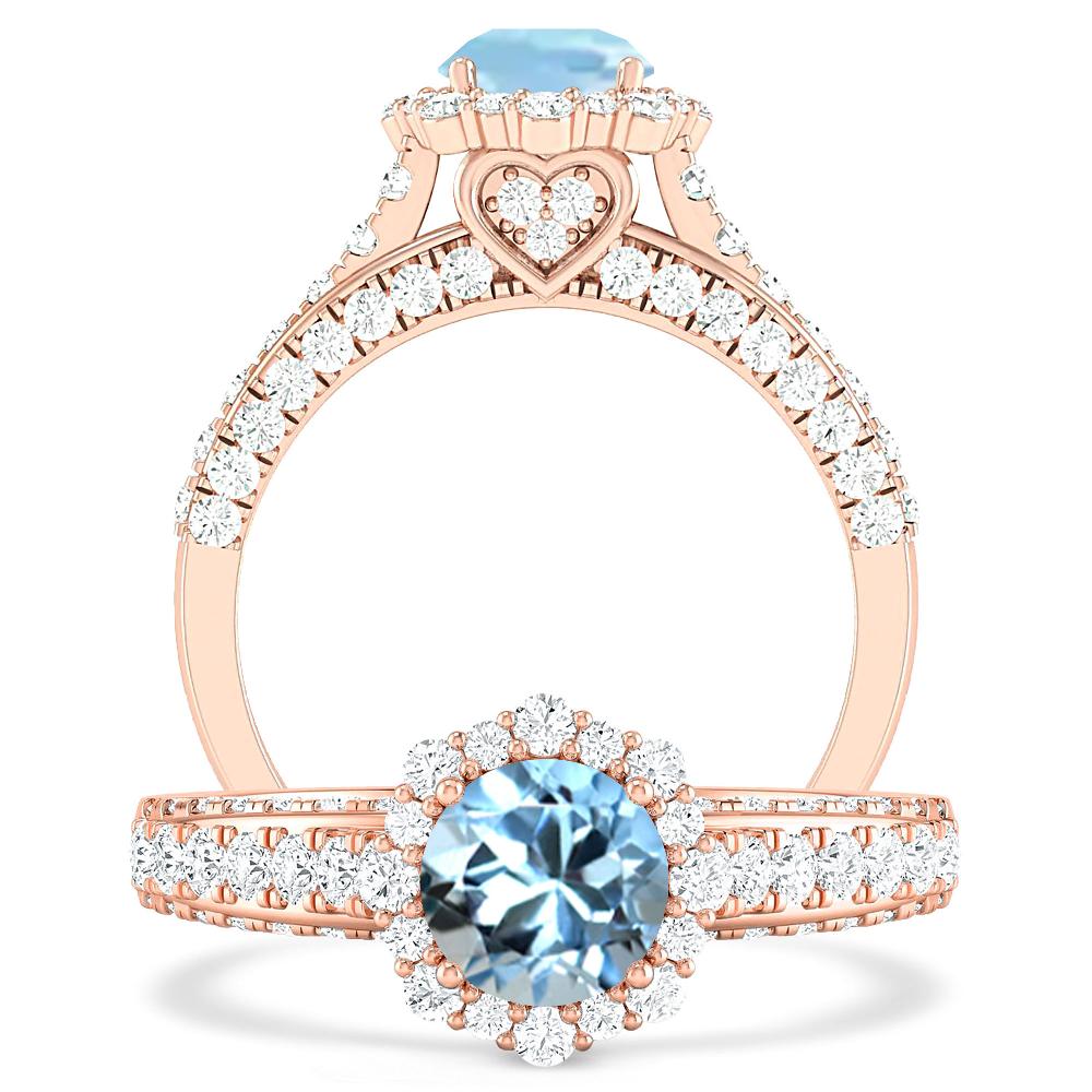 Rose Gold - Aquamarine