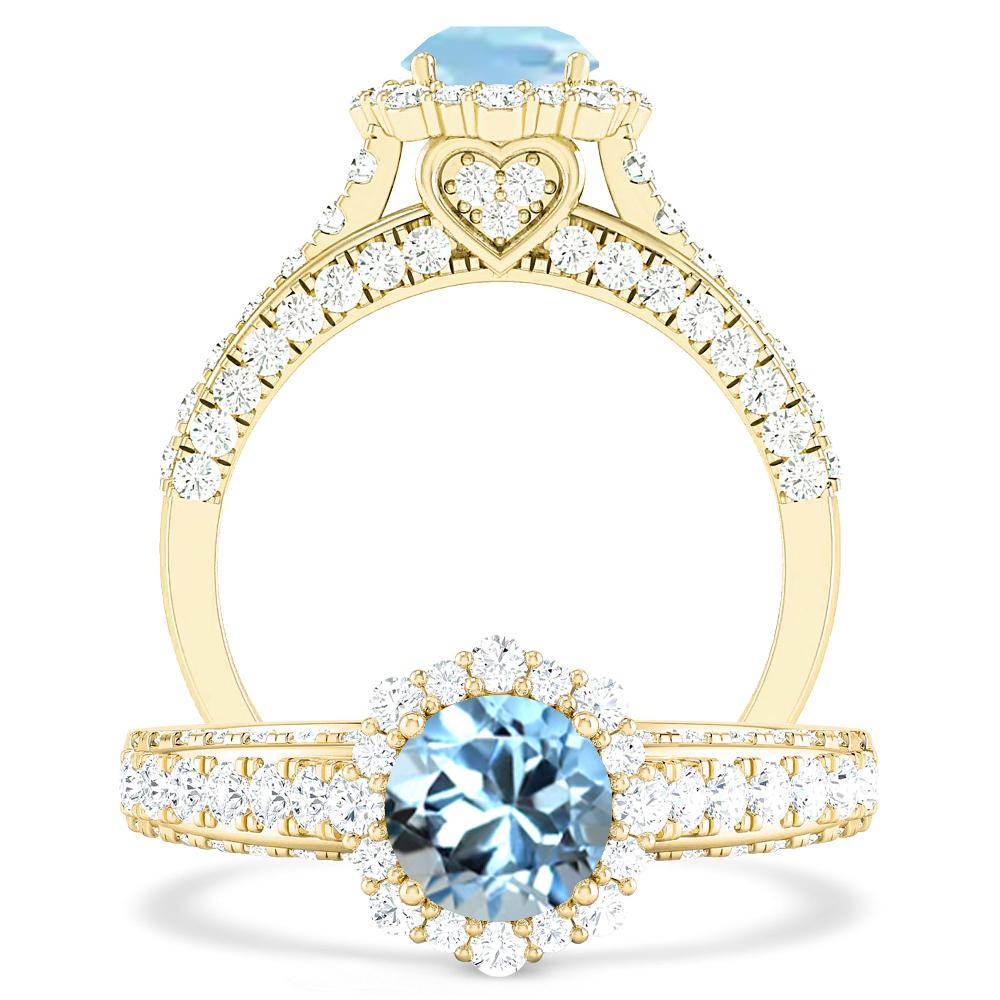 Yellow Gold - Aquamarine