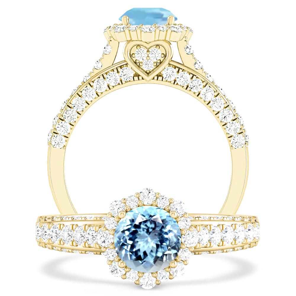 Yellow Gold - Aquamarine