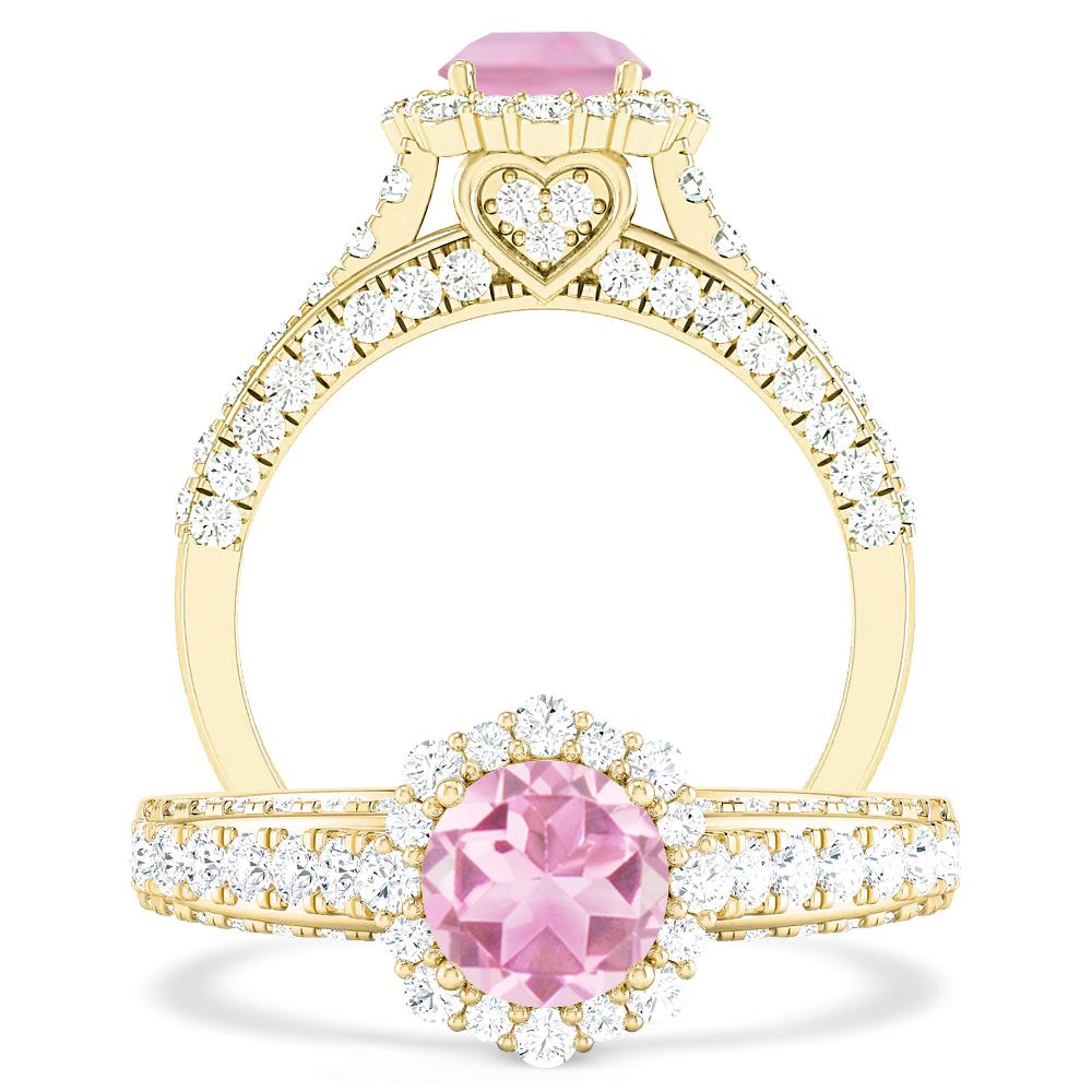 Yellow Gold - Pink Tourmaline