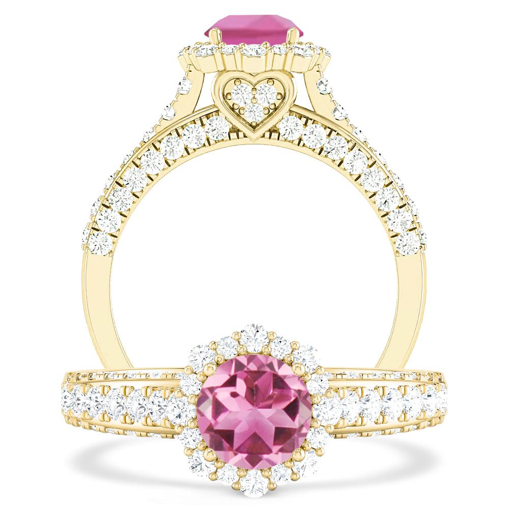 Yellow Gold - Pink Tourmaline