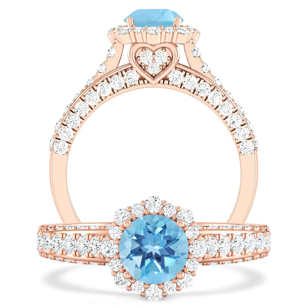 Rose Gold - Blue Topaz