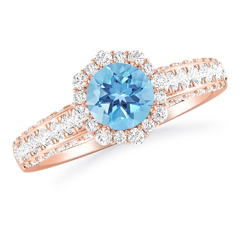 Rose Gold - Blue Topaz