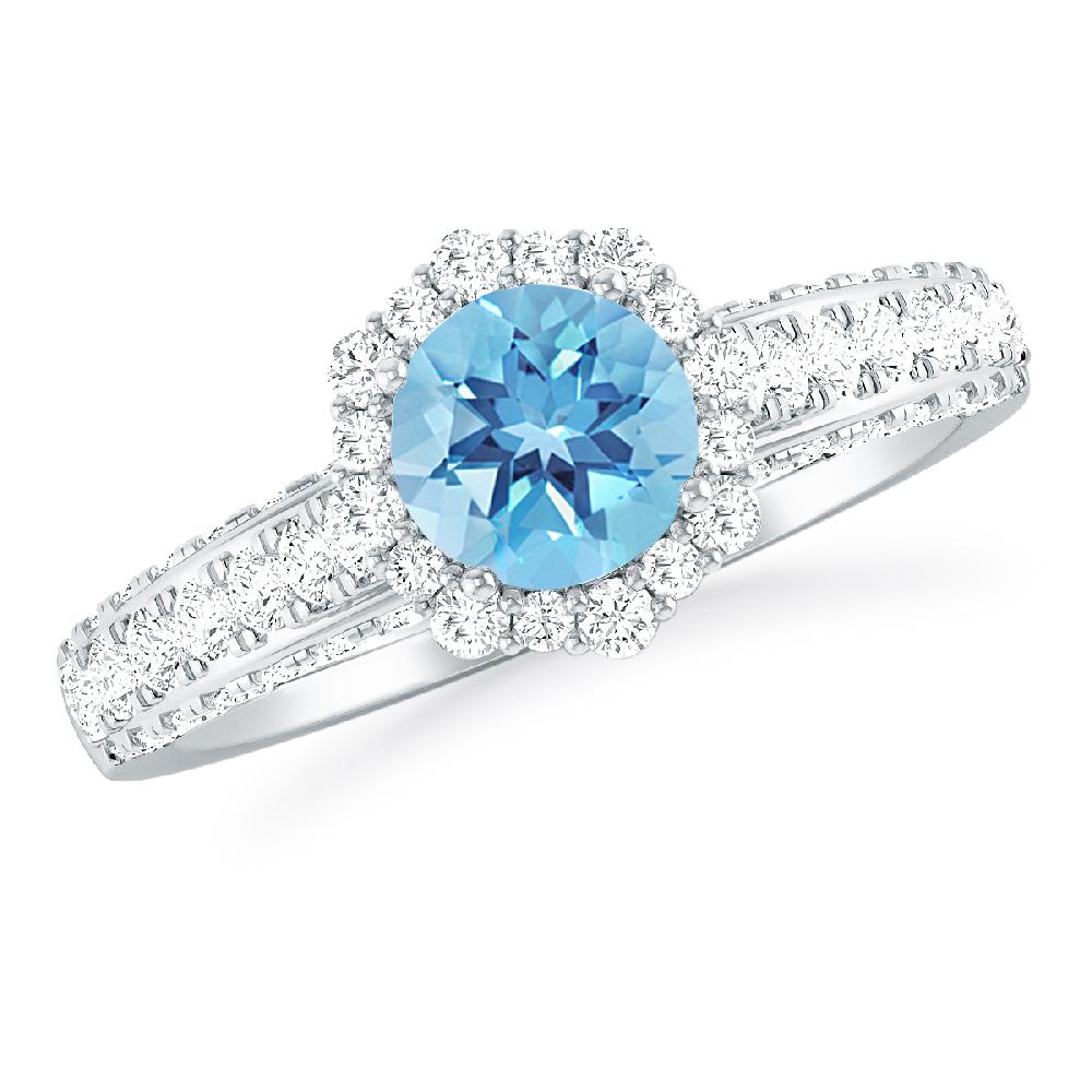 White Gold - Blue Topaz