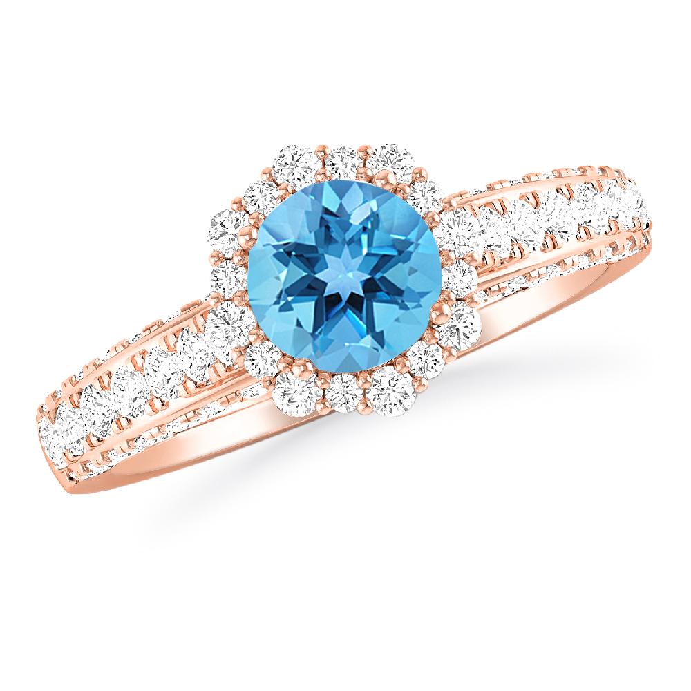 Rose Gold - Blue Topaz