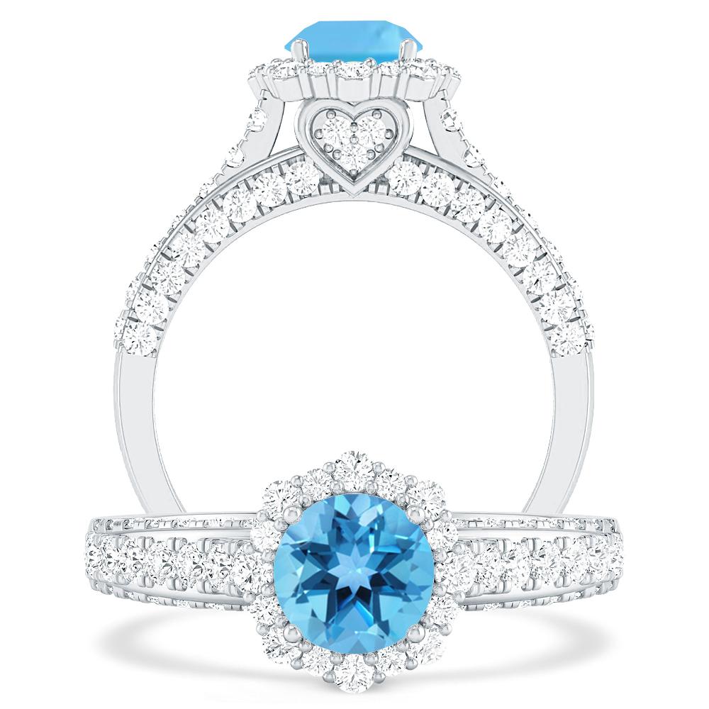 White Gold - Blue Topaz