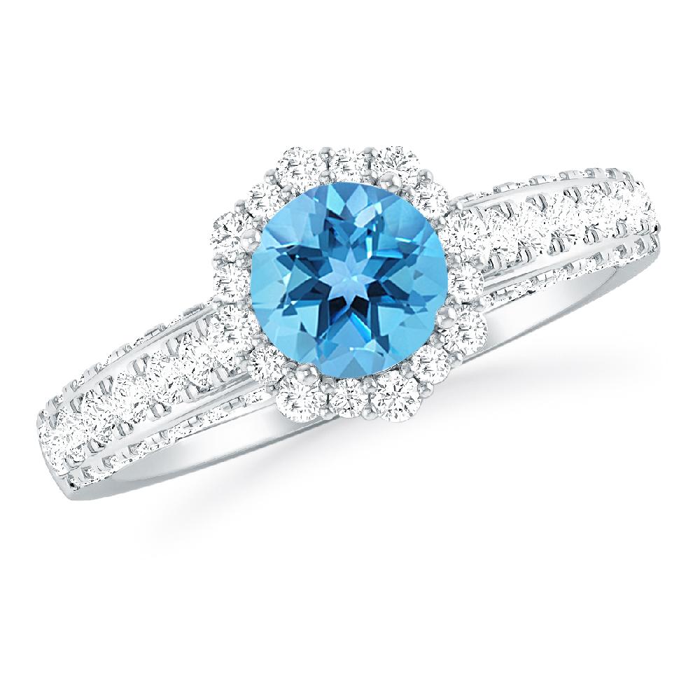 White Gold - Blue Topaz