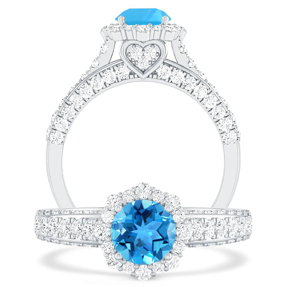 White Gold - Blue Topaz