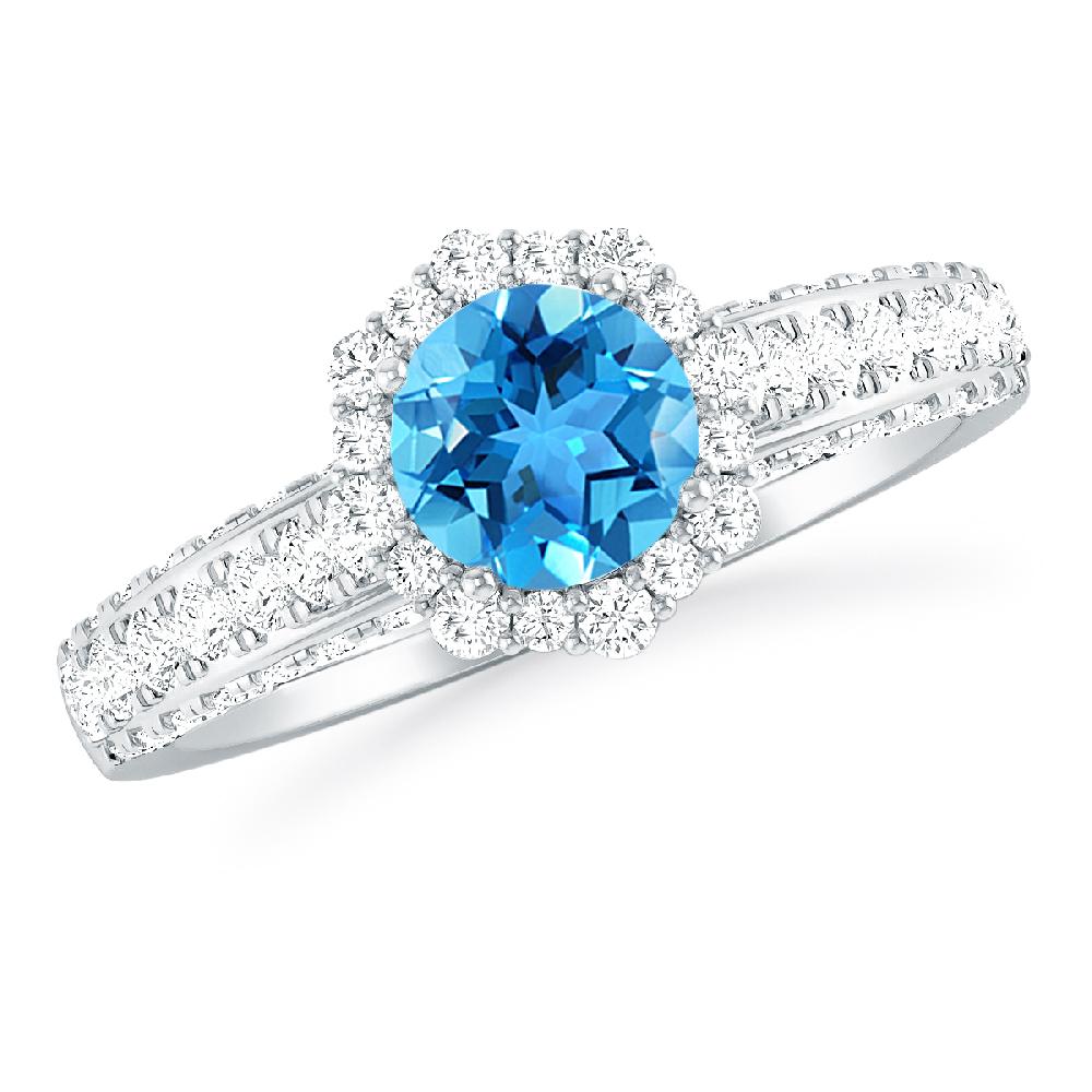 White Gold - Blue Topaz