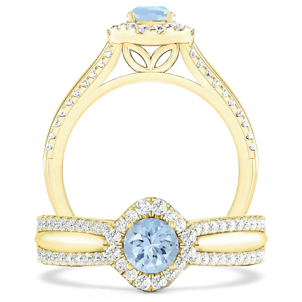 Yellow Gold - Aquamarine