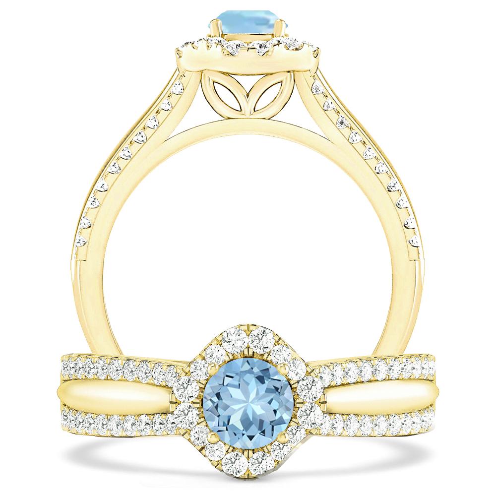 Yellow Gold - Aquamarine