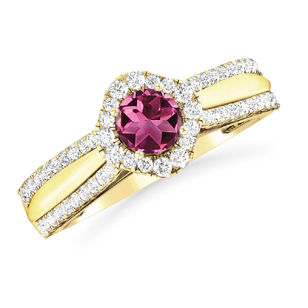 Yellow Gold - Pink Tourmaline