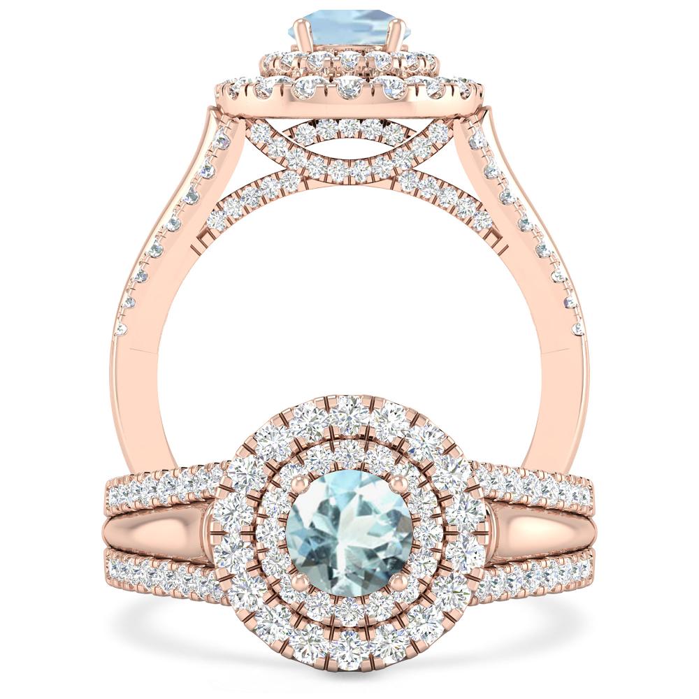 Rose Gold - Aquamarine