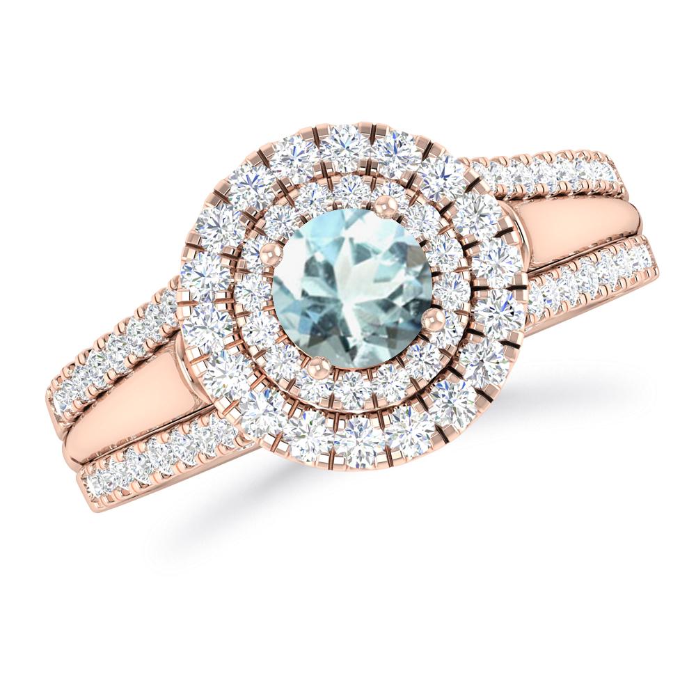 Rose Gold - Aquamarine