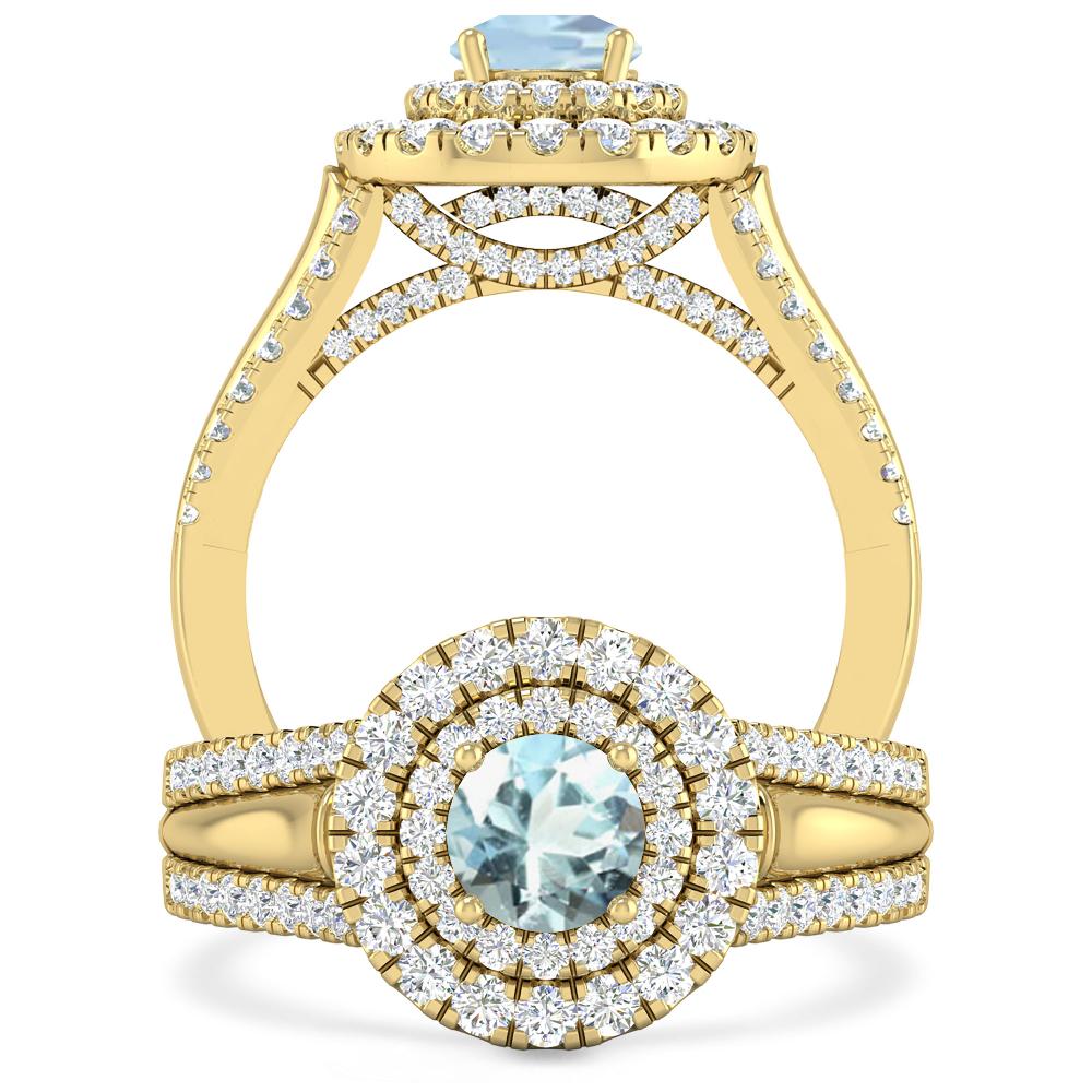 Yellow Gold - Aquamarine