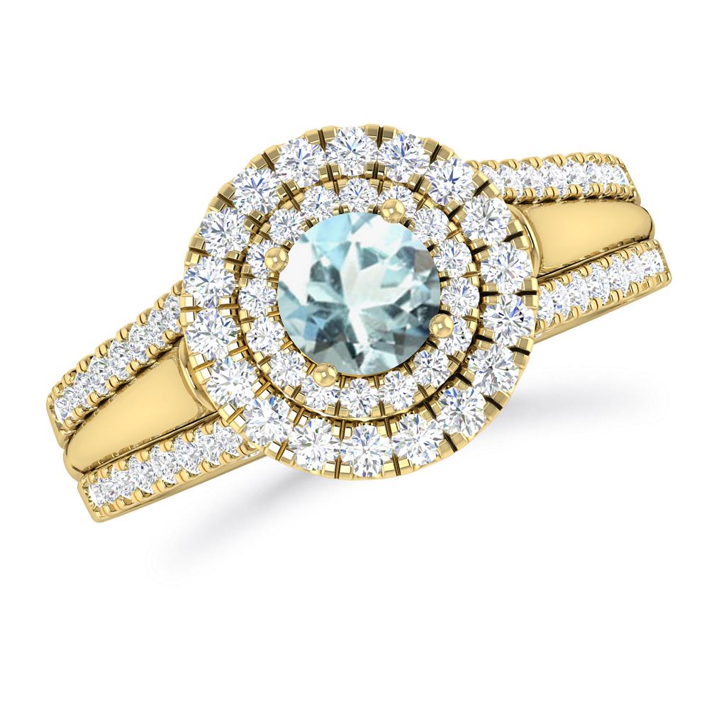 Yellow Gold - Aquamarine
