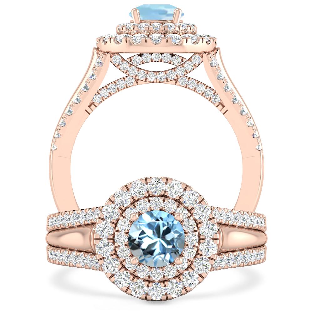 Rose Gold - Aquamarine