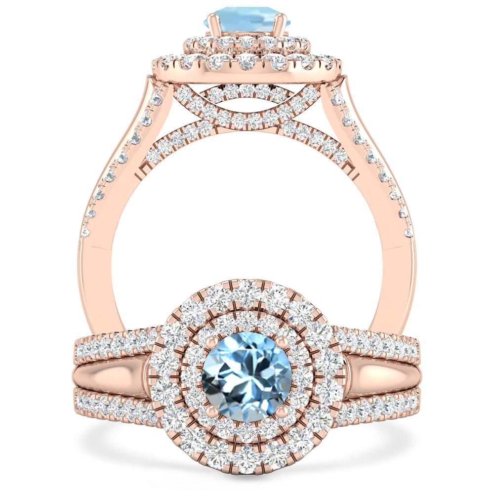 Rose Gold - Aquamarine