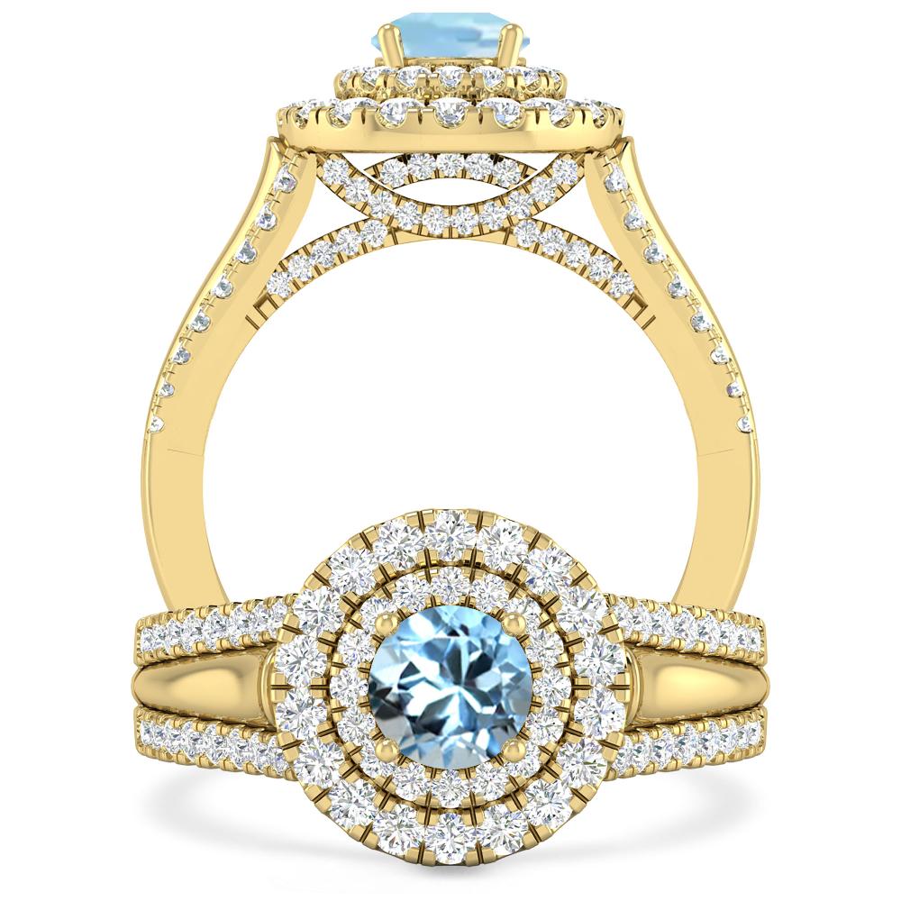 Yellow Gold - Aquamarine