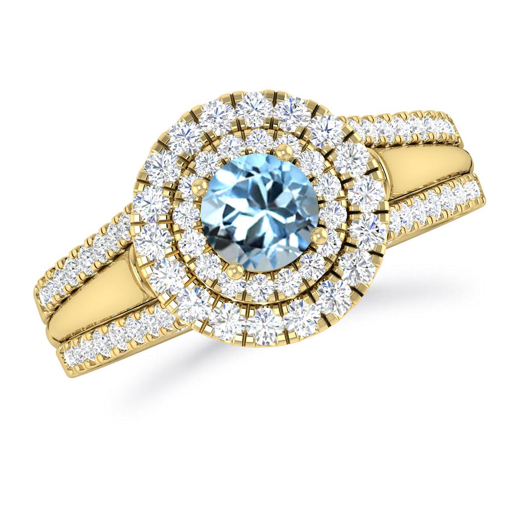 Yellow Gold - Aquamarine