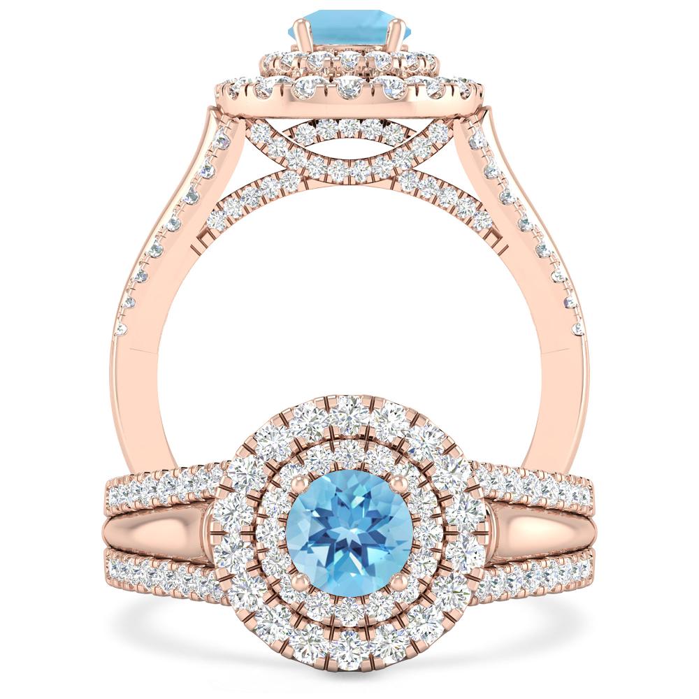 Rose Gold - Blue Topaz