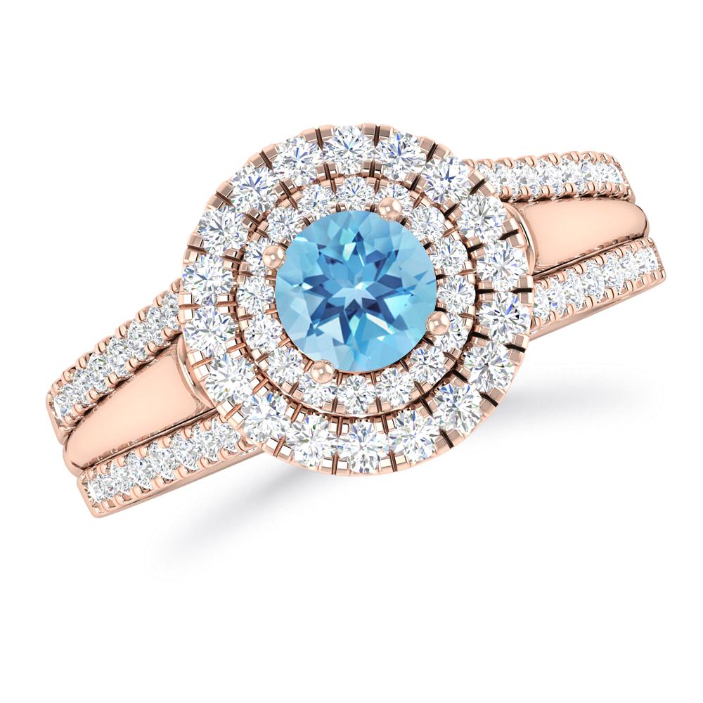 Rose Gold - Blue Topaz