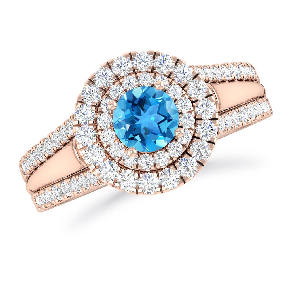 Rose Gold - Blue Topaz