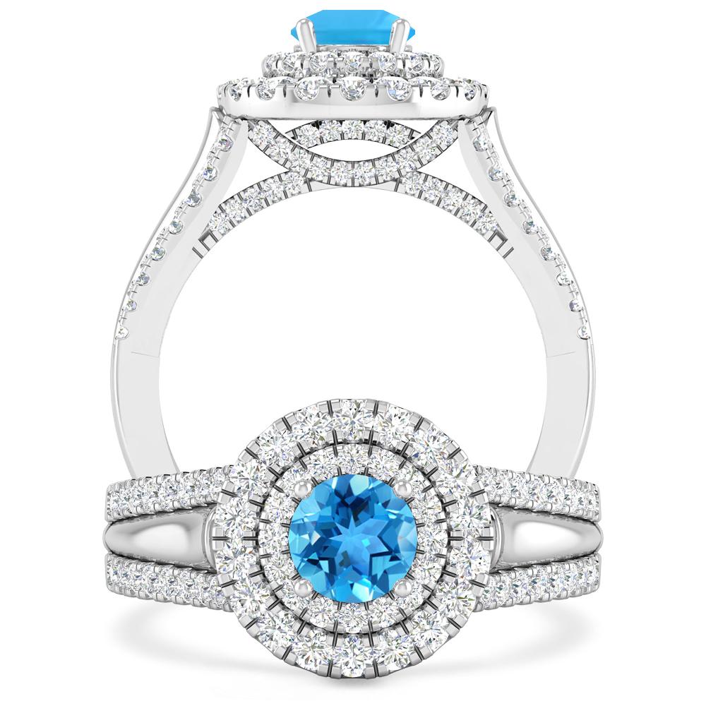 White Gold - Blue Topaz