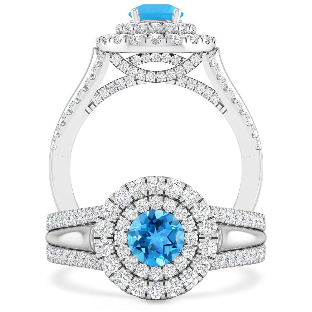 White Gold - Blue Topaz