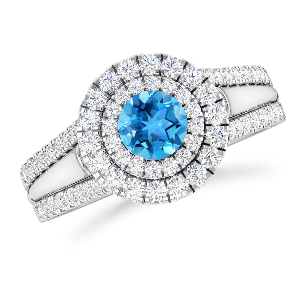 White Gold - Blue Topaz