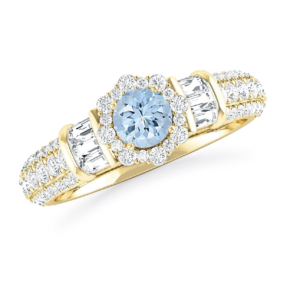 Yellow Gold - Aquamarine