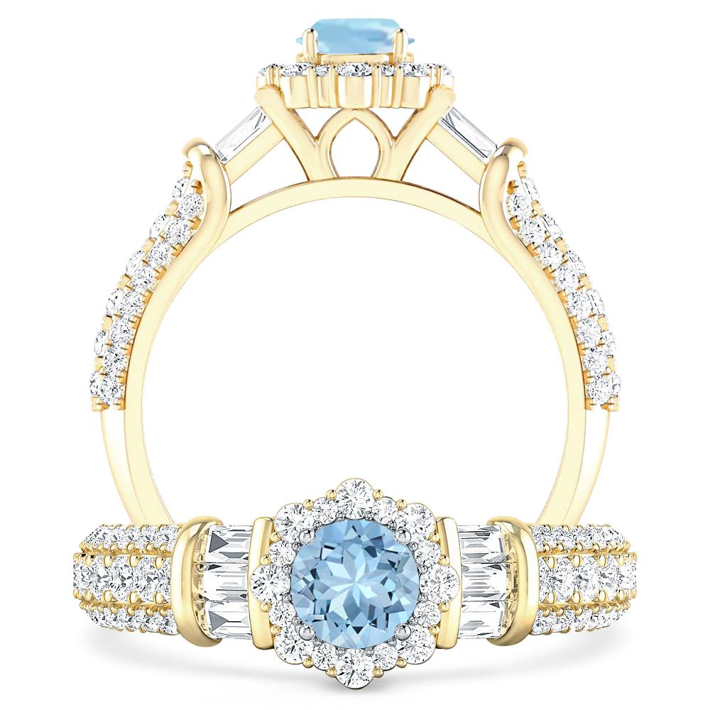 Yellow Gold - Aquamarine