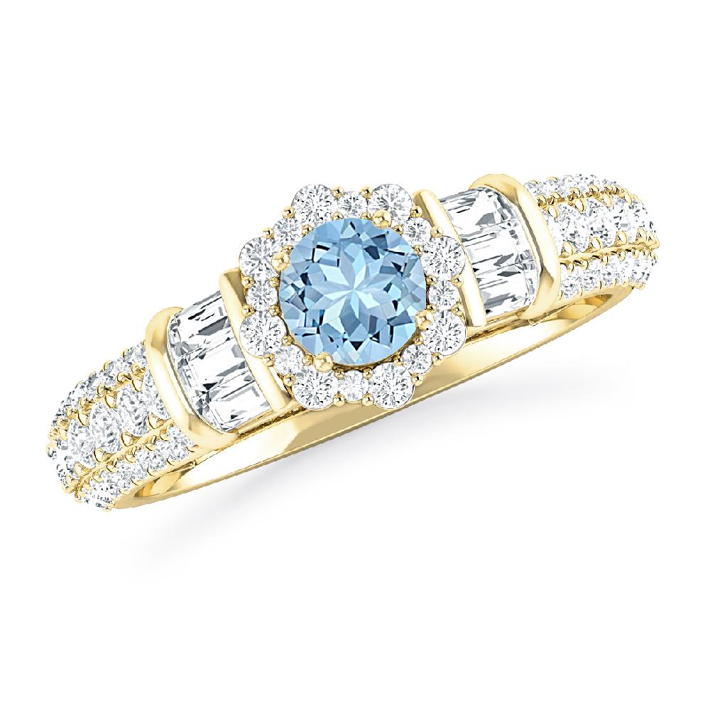 Yellow Gold - Aquamarine