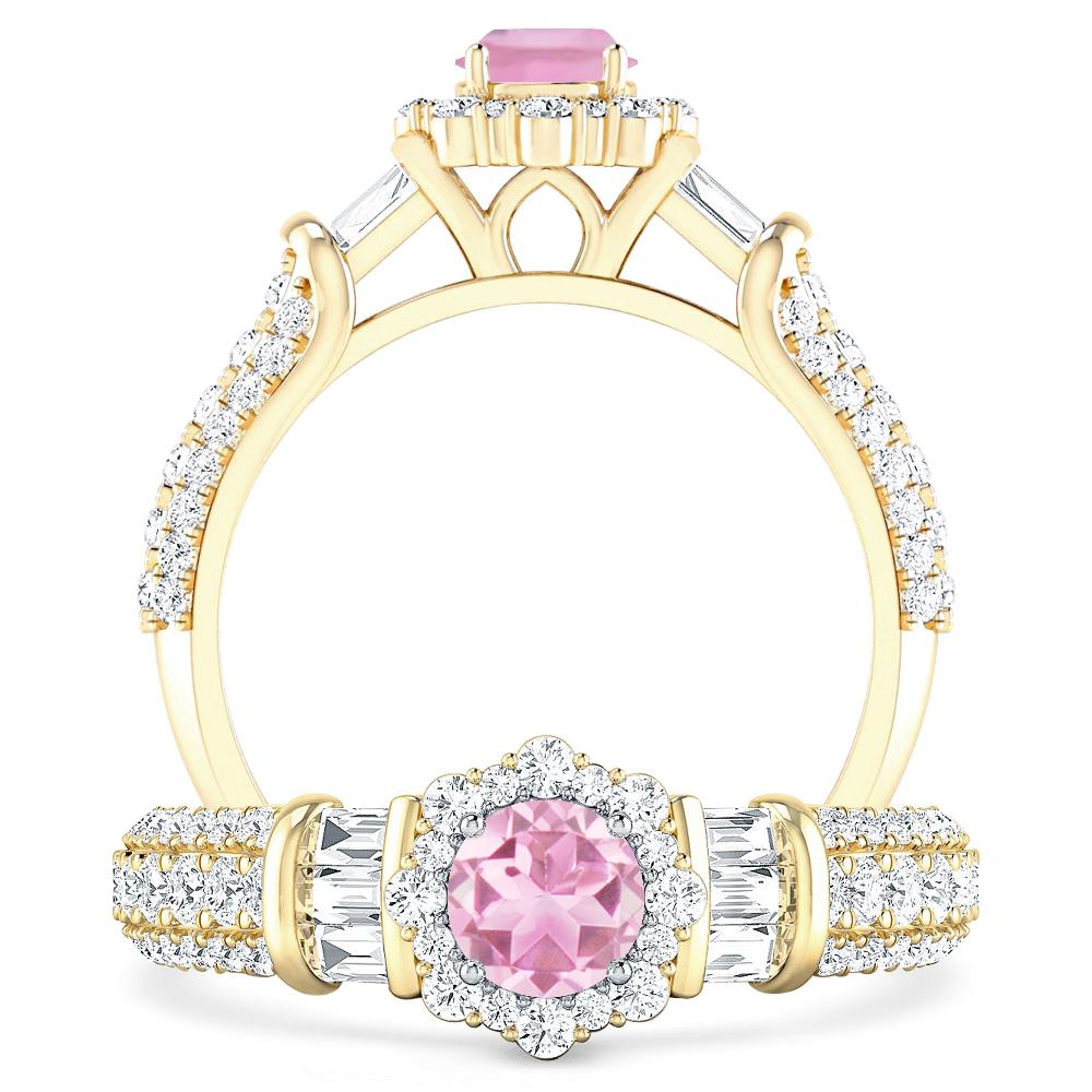 Yellow Gold - Pink Tourmaline