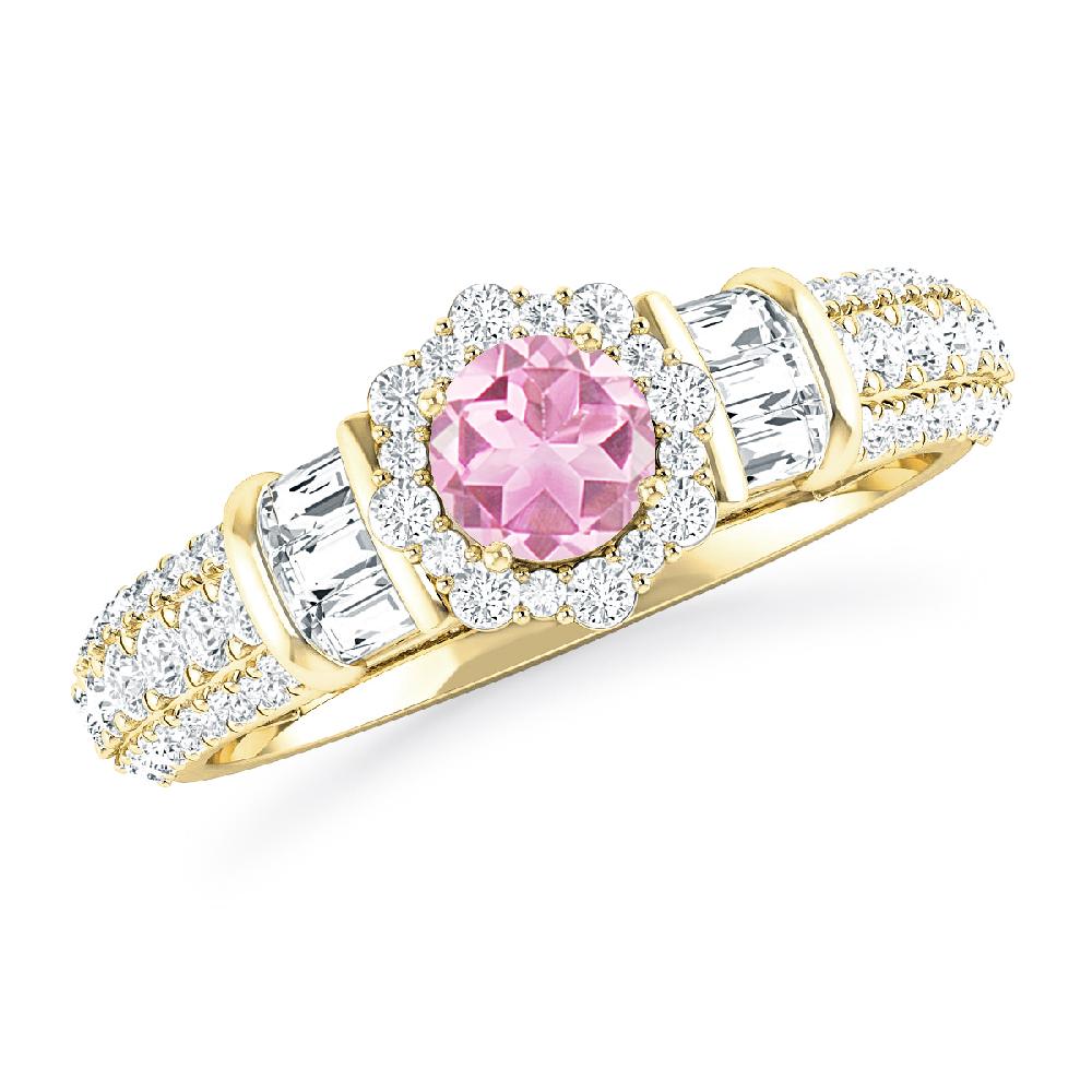 Yellow Gold - Pink Tourmaline