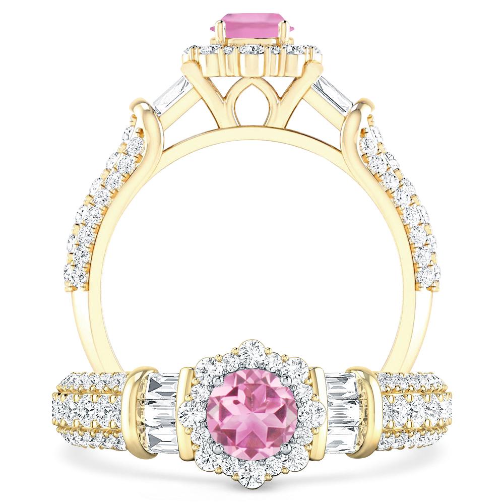 Yellow Gold - Pink Tourmaline