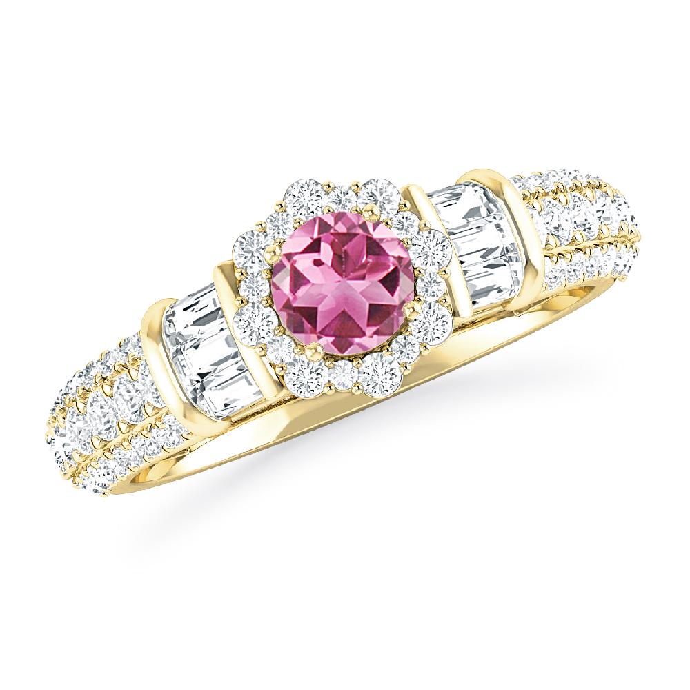 Yellow Gold - Pink Tourmaline