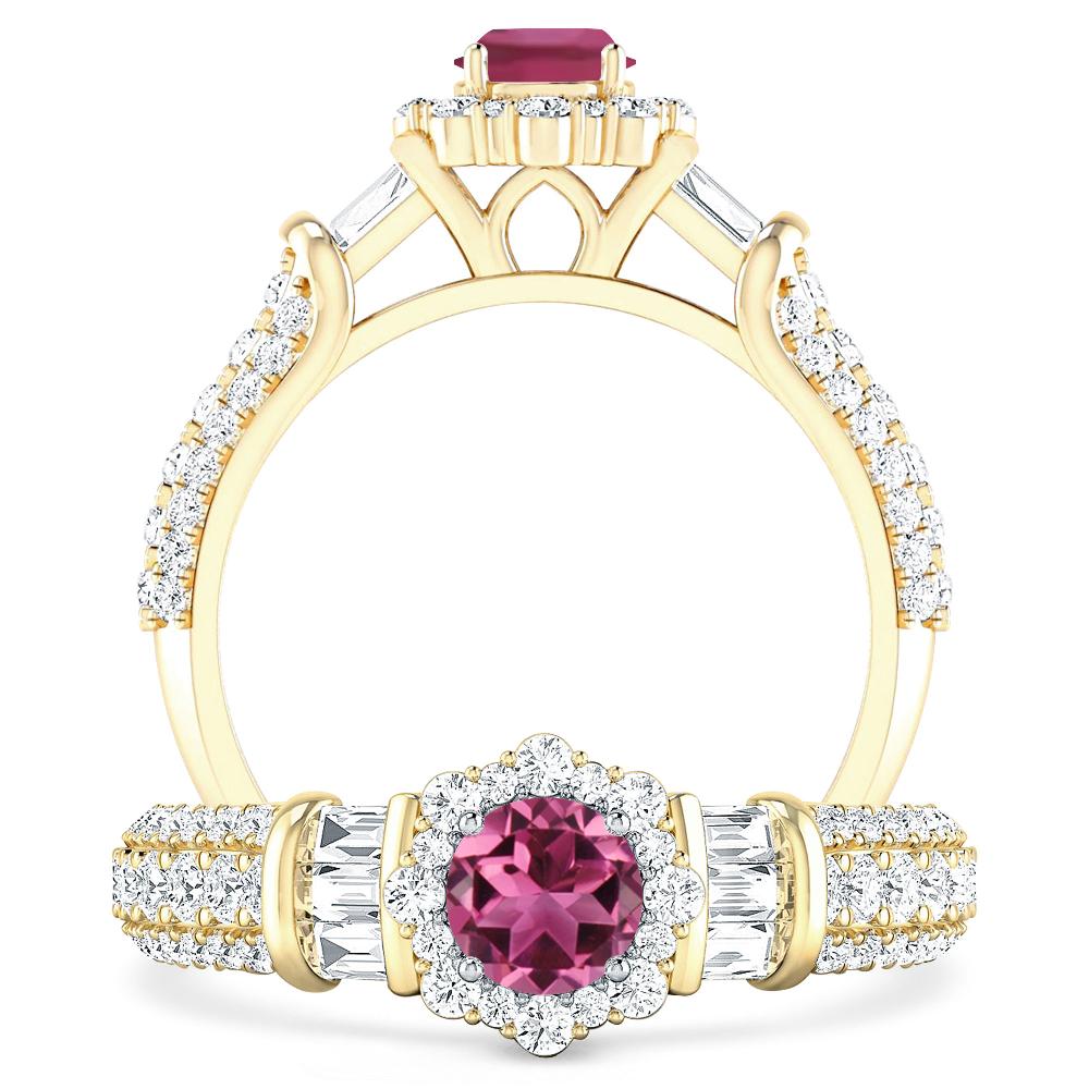 Yellow Gold - Pink Tourmaline