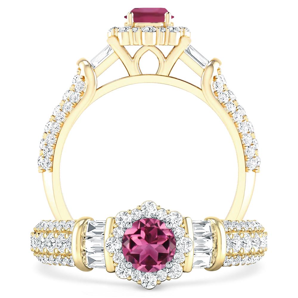 Yellow Gold - Pink Tourmaline