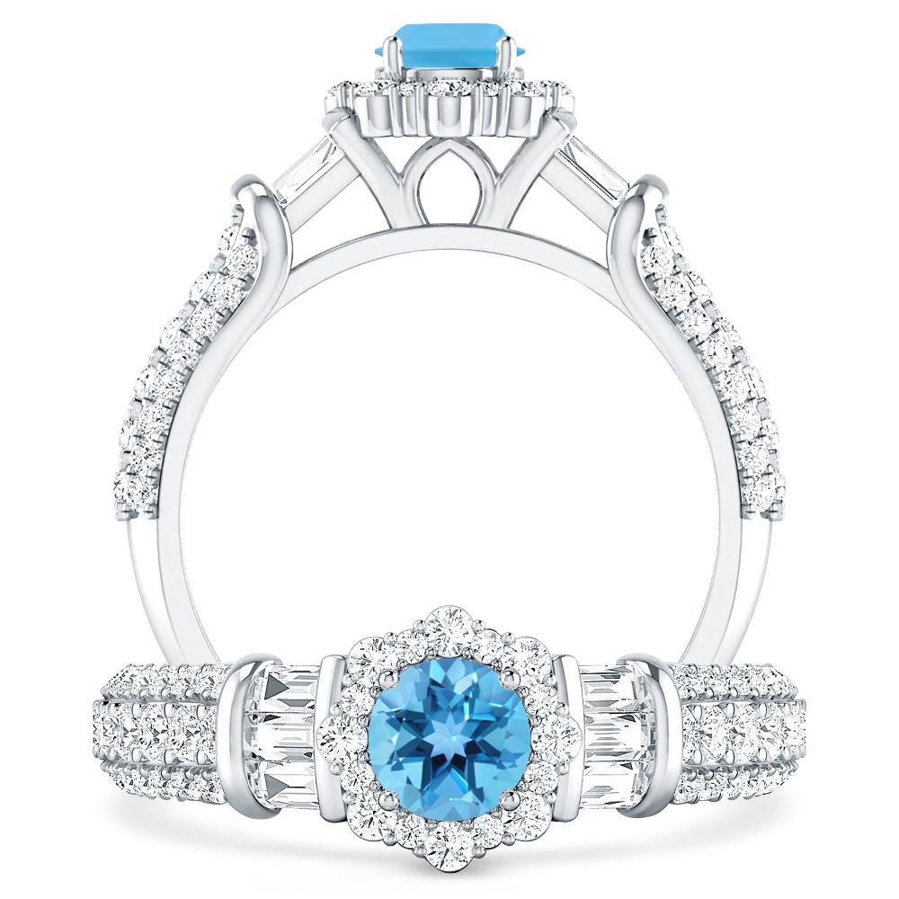 White Gold - Blue Topaz