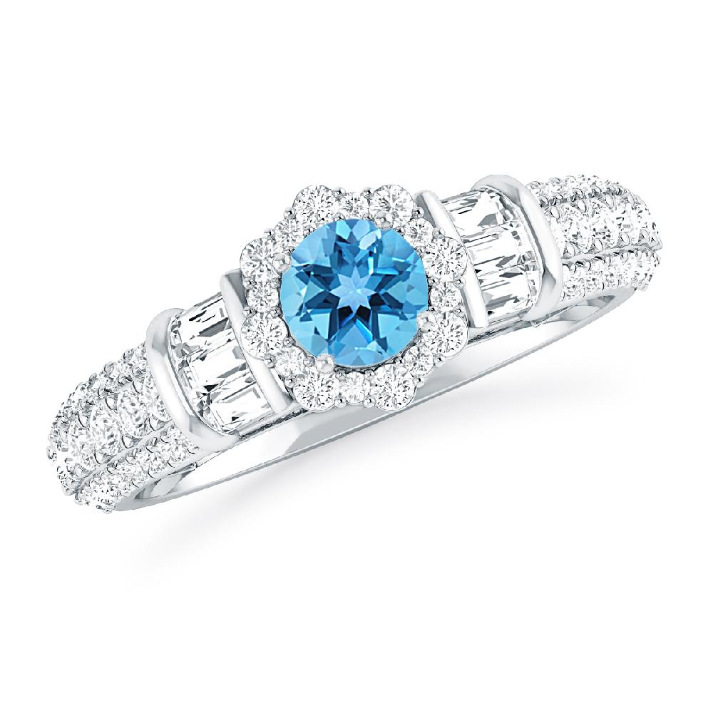 White Gold - Blue Topaz