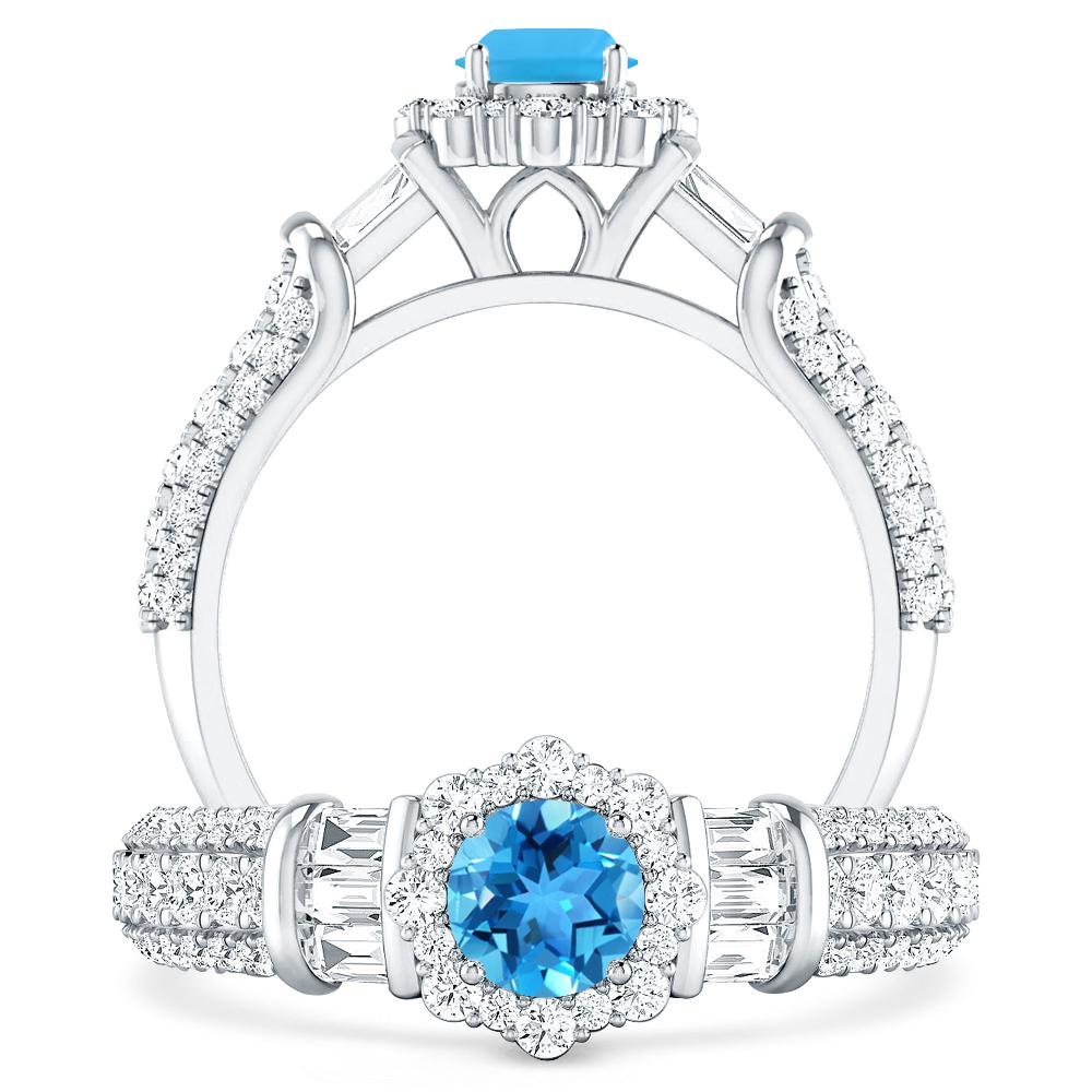 White Gold - Blue Topaz