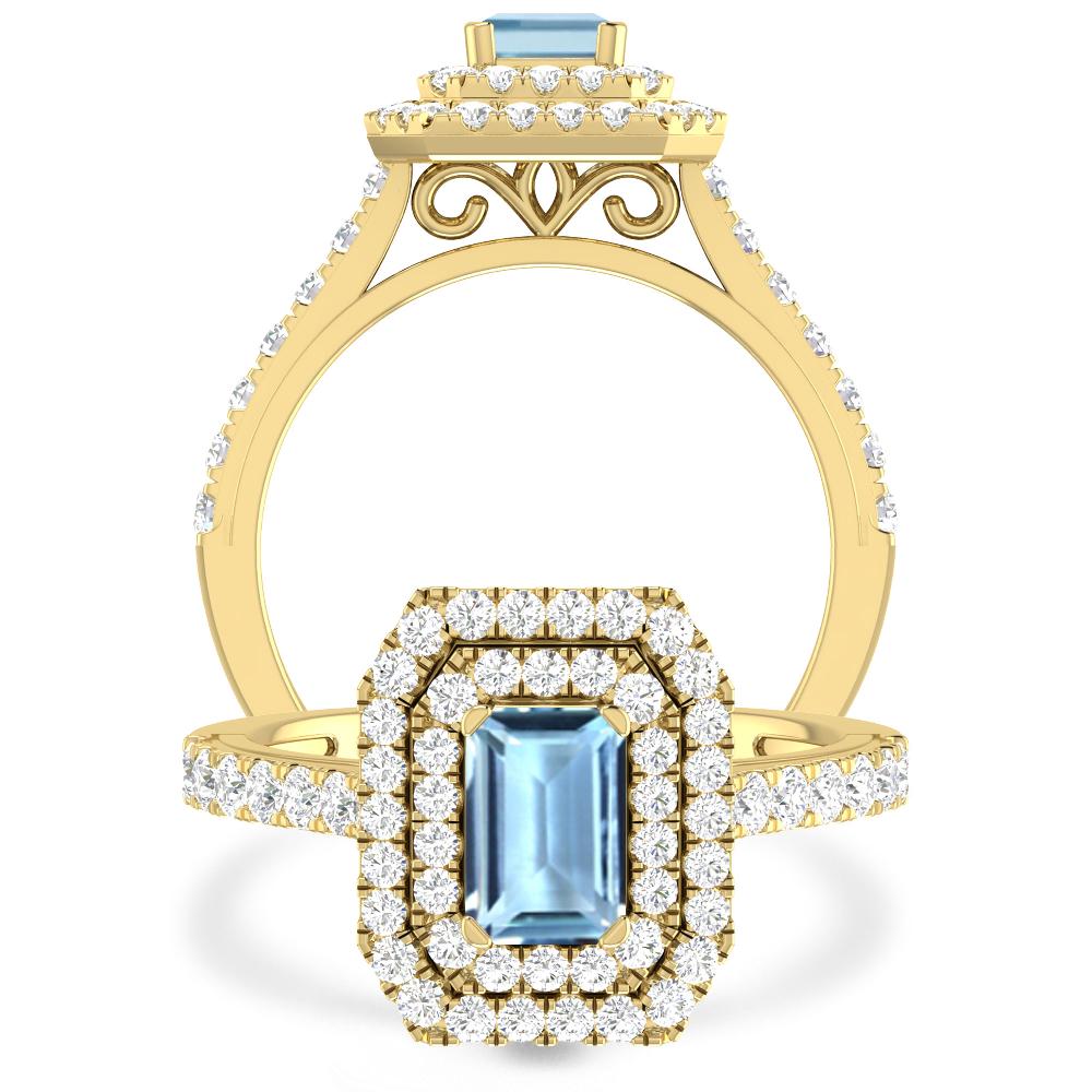 Yellow Gold - Aquamarine