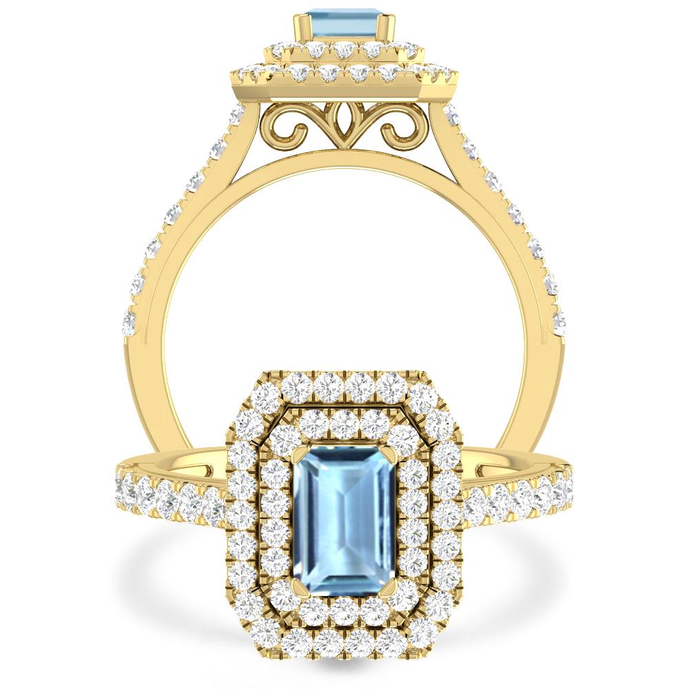 Yellow Gold - Aquamarine
