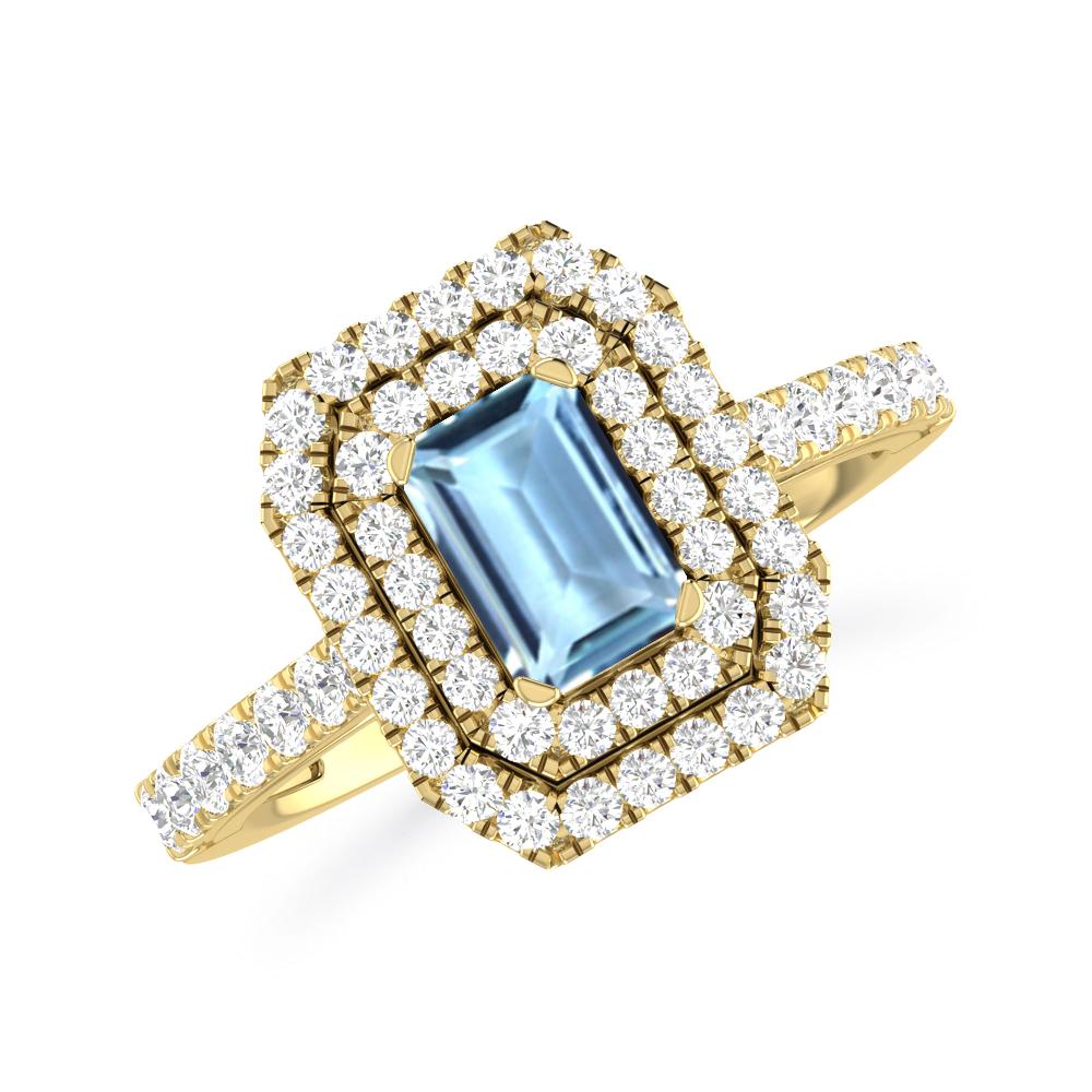 Yellow Gold - Aquamarine