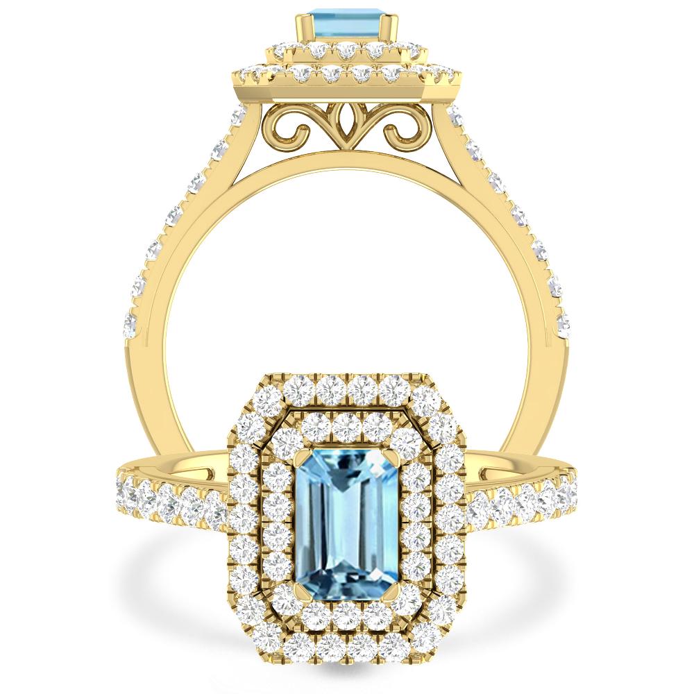 Yellow Gold - Aquamarine