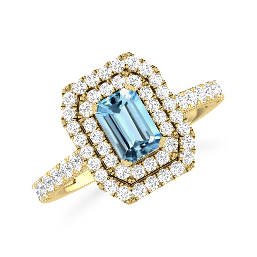 Yellow Gold - Aquamarine