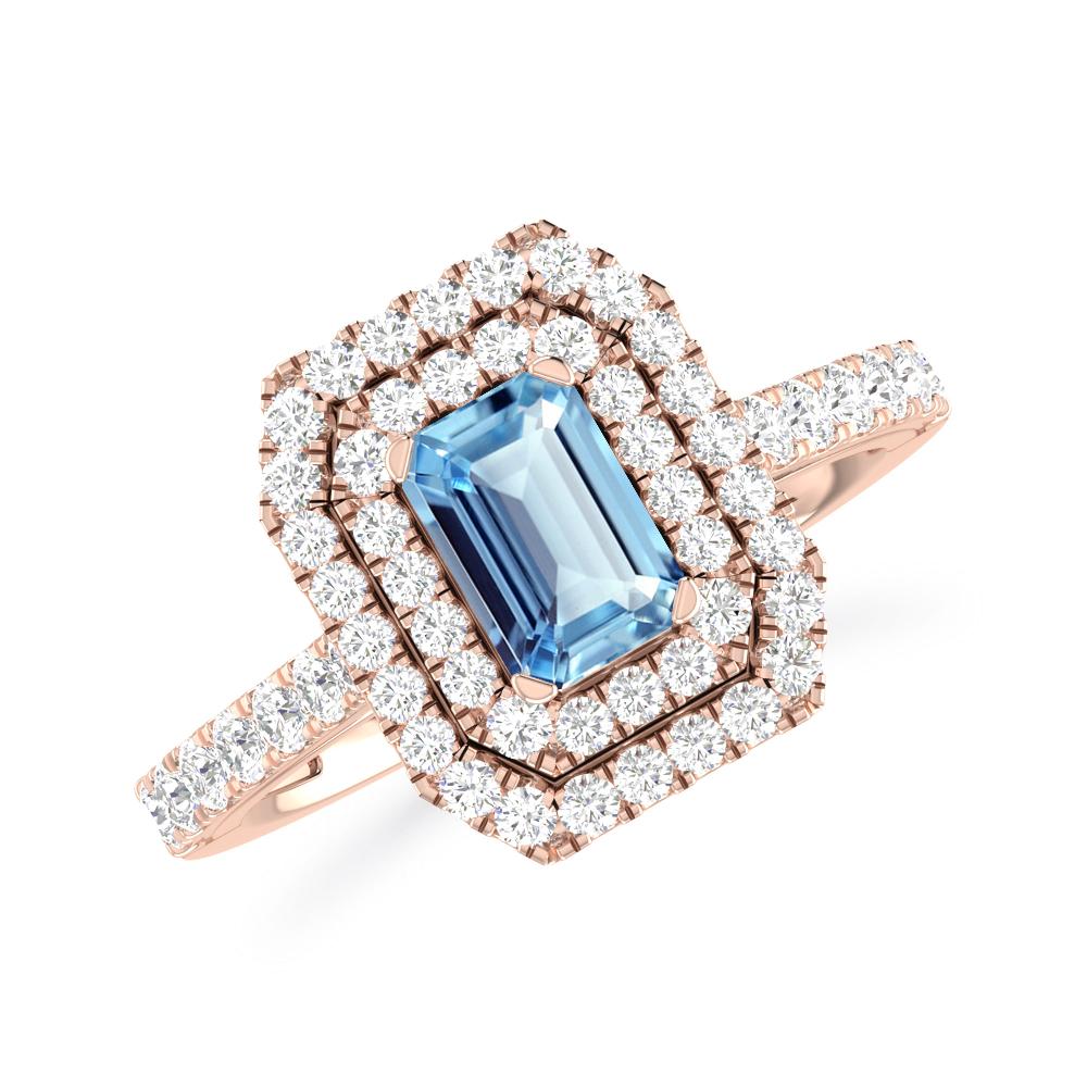 Rose Gold - Aquamarine